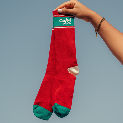 Al Maghrib Red Crew Cotton Socks