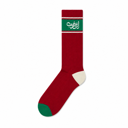 Al Maghrib Red Crew Cotton Socks